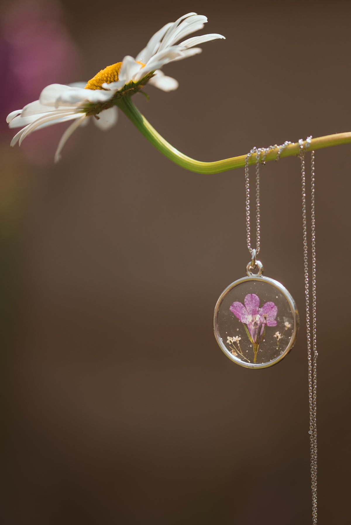 Bellflower Pressed Flower Necklace